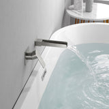 Wall Mount Tub Filler Waterfall Bathtub Faucet High Flow Bath Filler Faucet with Extra Long Spout Bathroom Faucets with Rough-in Valve Trim kit