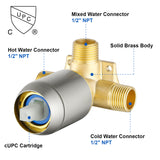 Wall Mount Tub Filler Waterfall Bathtub Faucet High Flow Bath Filler Faucet with Extra Long Spout Bathroom Faucets with Rough-in Valve Trim kit