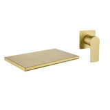 Wide Waterfall Faucet for Vessel Sinks Stainless Steel Single Lever Two Hole Wall Mounted Bathroom Faucet with Brass Connector
