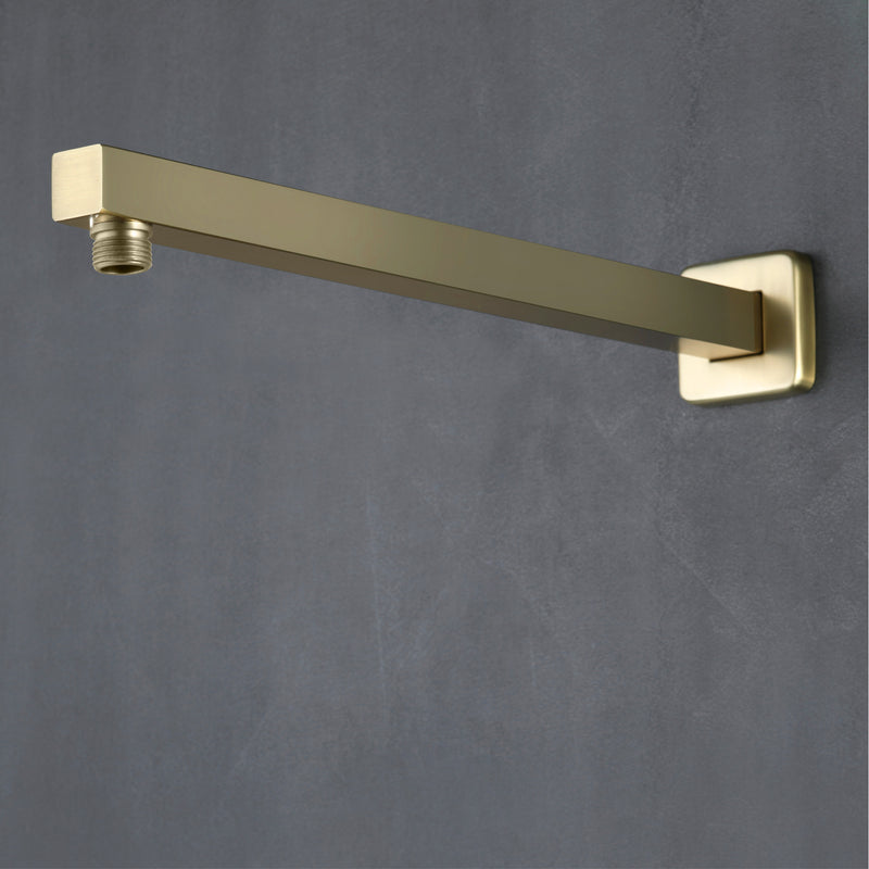16-Inch SUS304 Shower Extension Arm, Universal Shower Straight Wall Mount Shower Arm with Flange for 10"/12" Bathroom Rainfall Showerhead - Matte Black, Brushed Nickel, Brushed Gold