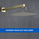 16-Inch SUS304 Shower Extension Arm, Universal Shower Straight Wall Mount Shower Arm with Flange for 10"/12" Bathroom Rainfall Showerhead - Matte Black, Brushed Nickel, Brushed Gold