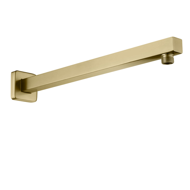 16-Inch SUS304 Shower Extension Arm, Universal Shower Straight Wall Mount Shower Arm with Flange for 10"/12" Bathroom Rainfall Showerhead - Matte Black, Brushed Nickel, Brushed Gold