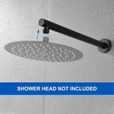 15.7-Inch In Wall Round Shower Arm 90 Degree with Flange in Matte Black | Brushed Nickel | Brushed Gold