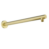 15.7-Inch In Wall Round Shower Arm 90 Degree with Flange in Matte Black | Brushed Nickel | Brushed Gold