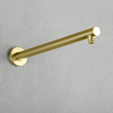 15.7-Inch In Wall Round Shower Arm 90 Degree with Flange in Matte Black | Brushed Nickel | Brushed Gold