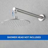 15.7-Inch In Wall Round Shower Arm 90 Degree with Flange in Matte Black | Brushed Nickel | Brushed Gold