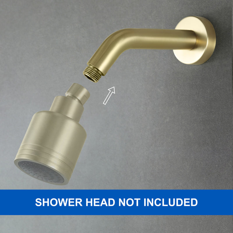 Shower Arm with Flange 6 Inches Wall Mount Replacement Angle Shower Head Arm Wall-Mounted For Fixed Shower Head & Handheld Showerhead