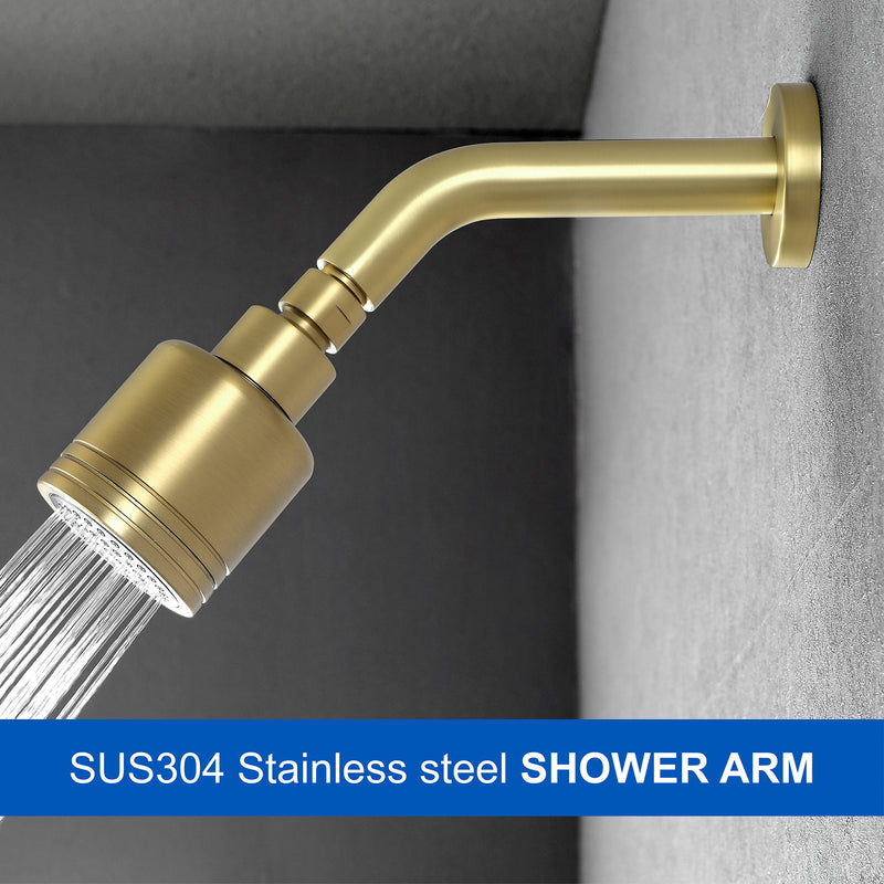Shower Arm with Flange 6 Inches Wall Mount Replacement Angle Shower Head Arm Wall-Mounted For Fixed Shower Head & Handheld Showerhead
