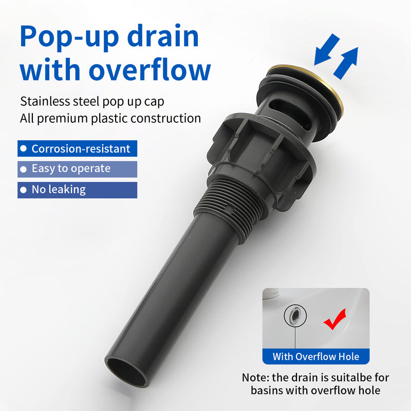 Deck Mounted Waterfall Lavatory Faucet Single Lever Single Hole Basin Mixer Tap with Pop-Up Drain