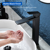Single Handle High Basin Faucet SS304 Hot Cold Water Mixer Bathroom Vessel Sink Faucet with Pop-Up Waste
