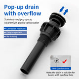 Single Handle High Basin Faucet SS304 Hot Cold Water Mixer Bathroom Vessel Sink Faucet with Pop-Up Waste