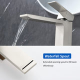 Single Handle High Basin Faucet SS304 Hot Cold Water Mixer Bathroom Vessel Sink Faucet with Pop-Up Waste