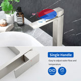 Single Handle High Basin Faucet SS304 Hot Cold Water Mixer Bathroom Vessel Sink Faucet with Pop-Up Waste