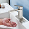 Stainless Steel Basin Faucets Square One Handle Hot and Cold Water Mixer Hotel Vanity Faucet for Bathroom