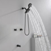 2 Cross Handle Tub & Shower Trim Set with Cold and Hot Water, 7 Modes Dual Shower Head Set with Diverter Tub Spout 2-cross-handle-tub-shower-trim-set-with-cold-and-hot-water-7-modes-dual-shower-head-set-with-diverter-tub-spout 