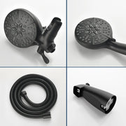 2 Cross Handle Tub & Shower Trim Set with Cold and Hot Water, 7 Modes Dual Shower Head Set with Diverter Tub Spout 2-cross-handle-tub-shower-trim-set-with-cold-and-hot-water-7-modes-dual-shower-head-set-with-diverter-tub-spout 