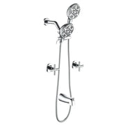 2 Cross Handle Tub & Shower Trim Set with Cold and Hot Water, 7 Modes Dual Shower Head Set with Diverter Tub Spout 2-cross-handle-tub-shower-trim-set-with-cold-and-hot-water-7-modes-dual-shower-head-set-with-diverter-tub-spout 