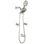 2 Cross Handle Tub & Shower Trim Set with Cold and Hot Water, 7 Modes Dual Shower Head Set with Diverter Tub Spout 2-cross-handle-tub-shower-trim-set-with-cold-and-hot-water-7-modes-dual-shower-head-set-with-diverter-tub-spout 