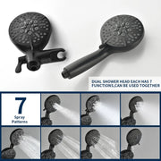 2 Cross Handle Tub & Shower Trim Set with Cold and Hot Water, 7 Modes Dual Shower Head Set with Diverter Tub Spout 2-cross-handle-tub-shower-trim-set-with-cold-and-hot-water-7-modes-dual-shower-head-set-with-diverter-tub-spout 