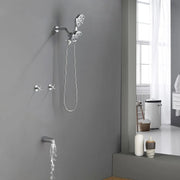 2 Cross Handle Tub & Shower Trim Set with Cold and Hot Water, 7 Modes Dual Shower Head Set with Diverter Tub Spout 2-cross-handle-tub-shower-trim-set-with-cold-and-hot-water-7-modes-dual-shower-head-set-with-diverter-tub-spout 