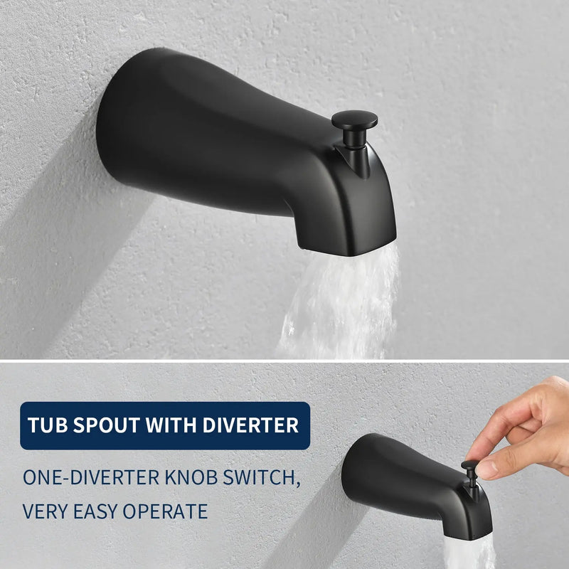 2 Cross Handle Tub & Shower Trim Set with Cold and Hot Water, 7 Modes Dual Shower Head Set with Diverter Tub Spout 2-cross-handle-tub-shower-trim-set-with-cold-and-hot-water-7-modes-dual-shower-head-set-with-diverter-tub-spout 