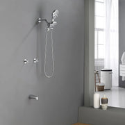 2 Cross Handle Tub & Shower Trim Set with Cold and Hot Water, 7 Modes Dual Shower Head Set with Diverter Tub Spout 2-cross-handle-tub-shower-trim-set-with-cold-and-hot-water-7-modes-dual-shower-head-set-with-diverter-tub-spout 