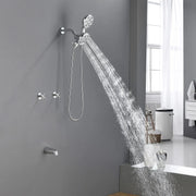 2 Cross Handle Tub & Shower Trim Set with Cold and Hot Water, 7 Modes Dual Shower Head Set with Diverter Tub Spout 2-cross-handle-tub-shower-trim-set-with-cold-and-hot-water-7-modes-dual-shower-head-set-with-diverter-tub-spout 