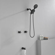 2 Cross Handle Tub & Shower Trim Set with Cold and Hot Water, 7 Modes Dual Shower Head Set with Diverter Tub Spout 2-cross-handle-tub-shower-trim-set-with-cold-and-hot-water-7-modes-dual-shower-head-set-with-diverter-tub-spout 