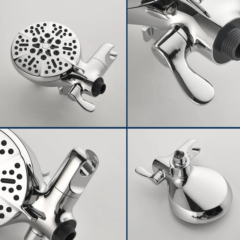 2 Cross Handle Tub & Shower Trim Set with Cold and Hot Water, 7 Modes Dual Shower Head Set with Diverter Tub Spout 2-cross-handle-tub-shower-trim-set-with-cold-and-hot-water-7-modes-dual-shower-head-set-with-diverter-tub-spout 