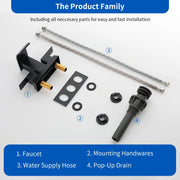 2 Handle Vanity Faucet Deck Mounted Waterfall 4 In. Centerset Double-Handle Bathroom Faucet 1.2GPM with Sink Drain Stopper deck-mounted-waterfall-dual-handle-4-inch-centerset-bathroom-faucets-1-2gpm-with-sink-drain-dtopper 