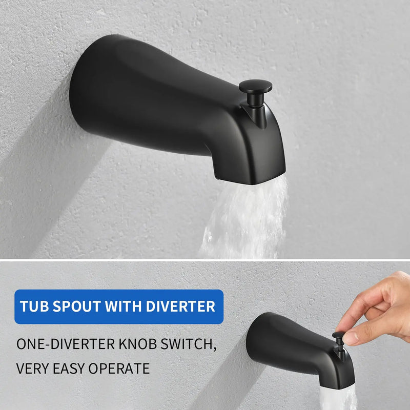 2 Handles Tub and Shower Faucet Set 6-Function High Pressure Dual Shower System with Tub Spout 2-handle-6-function-tub-shower-faucet 