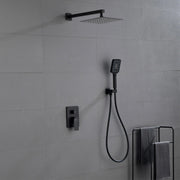 2 Way Wall-Mounted Shower Faucet Set for Bathroom with 10-inch rain shower head & 3 Modes Handheld Shower, Matte Black shamanda-10-inch-shower-system-matte-black 