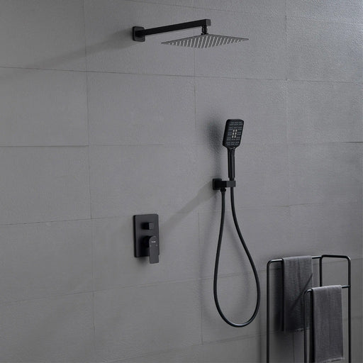 2 Way Wall-Mounted Shower Faucet Set for Bathroom with 10-inch rain shower head & 3 Modes Handheld Shower, Matte Black shamanda-10-inch-shower-system-matte-black 