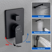 2 Way Wall-Mounted Shower Faucet Set for Bathroom with 10-inch rain shower head & 3 Modes Handheld Shower, Matte Black shamanda-10-inch-shower-system-matte-black 