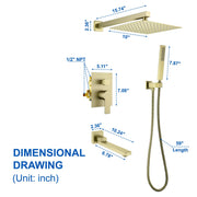 3-Function Concealed Shower Mixer with 10-Inch Rainfall Shower Head, High Pressure Handheld Shower & Tub Spout - Matte Black, Brushed Nickel, Brushed Gold 3-way-mixer-10-rainfall-shower-head-faucet-tub-spout-tap-with-handheld-spray 