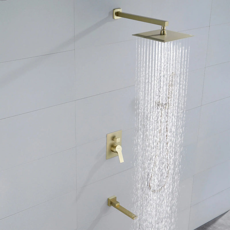3-Function Concealed Shower Mixer with 10-Inch Rainfall Shower Head, High Pressure Handheld Shower & Tub Spout - Matte Black, Brushed Nickel, Brushed Gold 3-way-mixer-10-rainfall-shower-head-faucet-tub-spout-tap-with-handheld-spray 