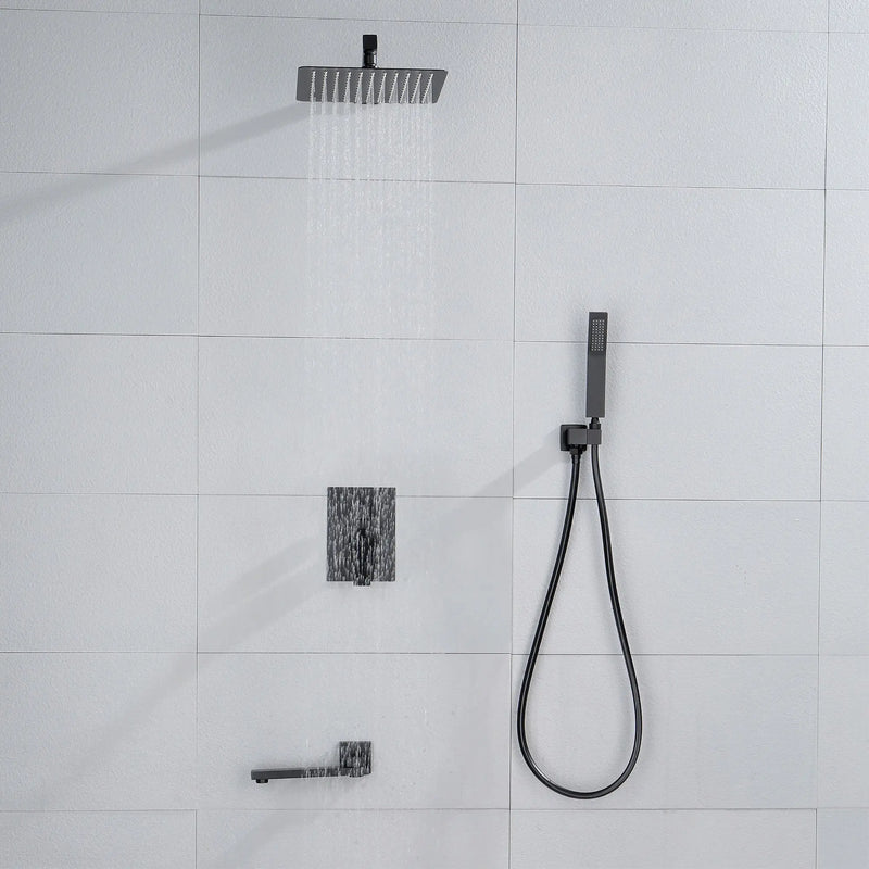 3-Function Concealed Shower Mixer with 10-Inch Rainfall Shower Head, High Pressure Handheld Shower & Tub Spout - Matte Black, Brushed Nickel, Brushed Gold 3-way-mixer-10-rainfall-shower-head-faucet-tub-spout-tap-with-handheld-spray 