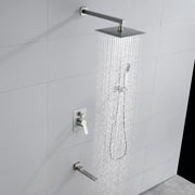 3-Function Concealed Shower Mixer with 10-Inch Rainfall Shower Head, High Pressure Handheld Shower & Tub Spout - Matte Black, Brushed Nickel, Brushed Gold 3-way-mixer-10-rainfall-shower-head-faucet-tub-spout-tap-with-handheld-spray 