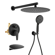 3-Function Wall Mounted Shower Faucet Set for Bathroom with High Pressure 10" Stainless Steel Rain Shower head and 7-Mode Handheld Shower Set 3-function-wall-mount-shower-faucet-set Matte Black / Brass & SUS304 &ABS