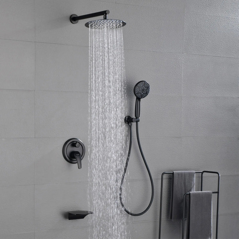 3-Function Wall Mounted Shower Faucet Set for Bathroom with High Pressure 10" Stainless Steel Rain Shower head and 7-Mode Handheld Shower Set 3-function-wall-mount-shower-faucet-set 