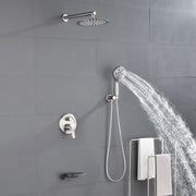 3-Function Wall Mounted Shower Faucet Set for Bathroom with High Pressure 10" Stainless Steel Rain Shower head and 7-Mode Handheld Shower Set 3-function-wall-mount-shower-faucet-set 