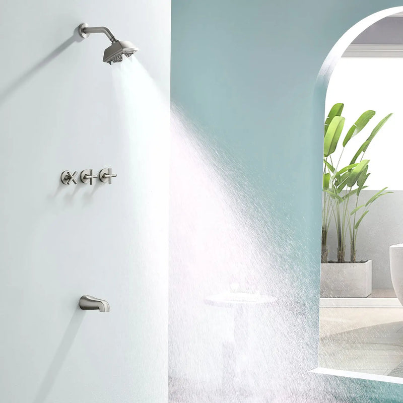 3-Handle Tub Shower Trim Kit with Rough-in Valve, 5 Settings Headshower Faucet Set with Tub Spout 3-handle-tub-shower-trim-kit-with-rough-in-valve-5-settings-headshower-faucet-set-with-tub-spout 