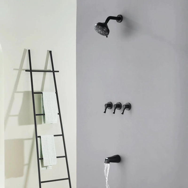 3-Handle Tub & Shower Trim with Tub Spout Wall Mounted 6-Spray 5-Inch Round Bathtub and Shower Faucet For Bathroom 3-handle-tub-shower-trim-with-tub-spout-wall-mounted-6-spray-5-inch-round-bathtub-and-shower-faucet-for-bathroom 