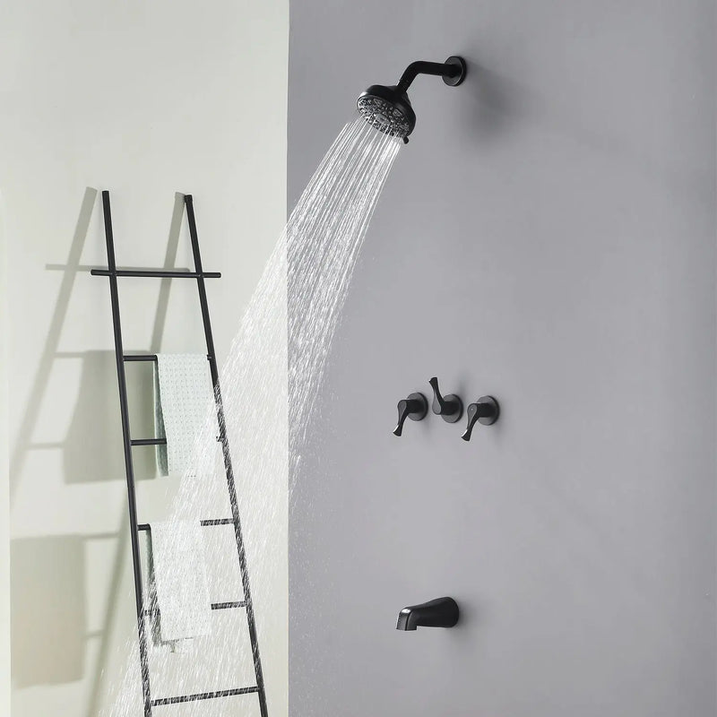 3-Handle Tub & Shower Trim with Tub Spout Wall Mounted 6-Spray 5-Inch Round Bathtub and Shower Faucet For Bathroom 3-handle-tub-shower-trim-with-tub-spout-wall-mounted-6-spray-5-inch-round-bathtub-and-shower-faucet-for-bathroom 
