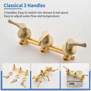 3-Handle Tub & Shower Trim with Tub Spout Wall Mounted 6-Spray 5-Inch Round Bathtub and Shower Faucet For Bathroom 3-handle-tub-shower-trim-with-tub-spout-wall-mounted-6-spray-5-inch-round-bathtub-and-shower-faucet-for-bathroom 