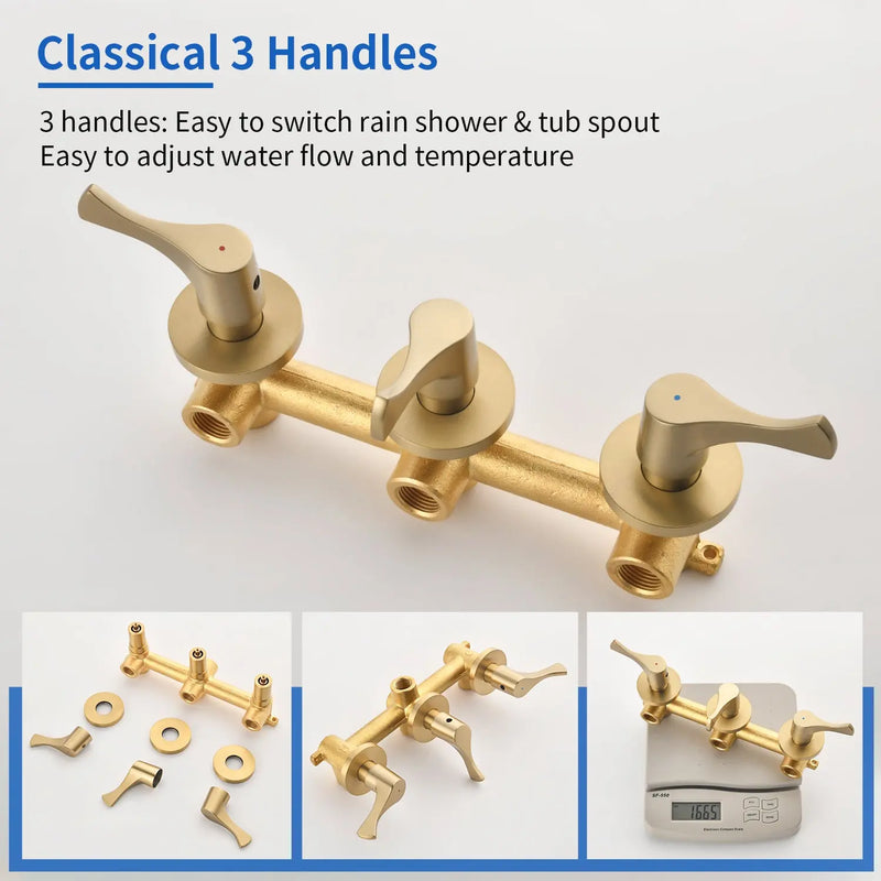 3-Handle Tub & Shower Trim with Tub Spout Wall Mounted 6-Spray 5-Inch Round Bathtub and Shower Faucet For Bathroom 3-handle-tub-shower-trim-with-tub-spout-wall-mounted-6-spray-5-inch-round-bathtub-and-shower-faucet-for-bathroom 