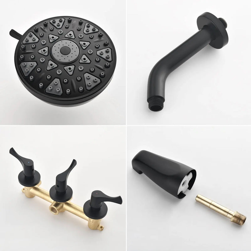 3-Handle Tub & Shower Trim with Tub Spout Wall Mounted 6-Spray 5-Inch Round Bathtub and Shower Faucet For Bathroom 3-handle-tub-shower-trim-with-tub-spout-wall-mounted-6-spray-5-inch-round-bathtub-and-shower-faucet-for-bathroom 
