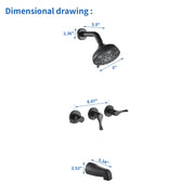 3-Handle Tub & Shower Trim with Tub Spout Wall Mounted 6-Spray 5-Inch Round Bathtub and Shower Faucet For Bathroom 3-handle-tub-shower-trim-with-tub-spout-wall-mounted-6-spray-5-inch-round-bathtub-and-shower-faucet-for-bathroom 