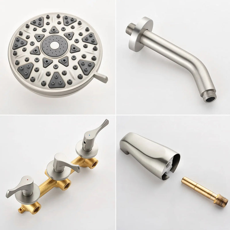 3-Handle Tub & Shower Trim with Tub Spout Wall Mounted 6-Spray 5-Inch Round Bathtub and Shower Faucet For Bathroom 3-handle-tub-shower-trim-with-tub-spout-wall-mounted-6-spray-5-inch-round-bathtub-and-shower-faucet-for-bathroom 