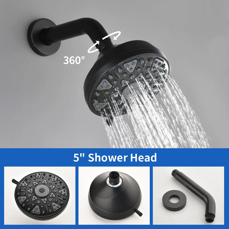 3-Handle Tub & Shower Trim with Tub Spout Wall Mounted 6-Spray 5-Inch Round Bathtub and Shower Faucet For Bathroom 3-handle-tub-shower-trim-with-tub-spout-wall-mounted-6-spray-5-inch-round-bathtub-and-shower-faucet-for-bathroom 
